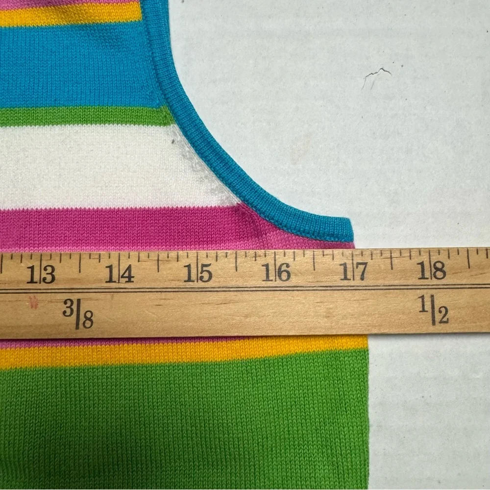 Vintage 80s-90s Lauren Ralph Lauren Petite Striped Sleeveless Knit Top Size: P/S - Picture 7 of 11